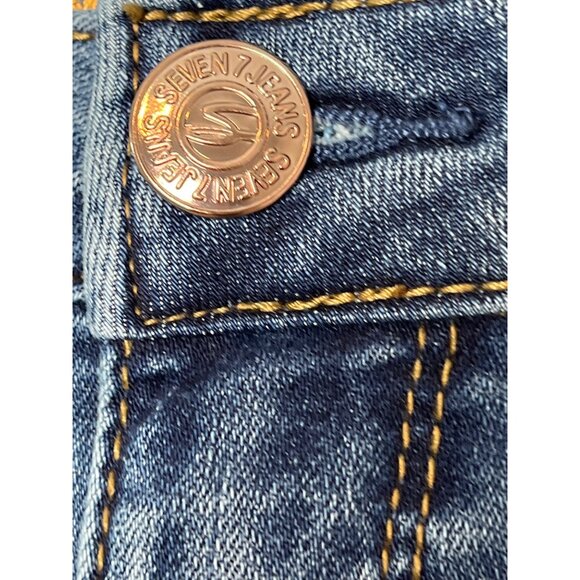 Seven7 Jeans Women’s 6 Tower Straight Crop Blue Stretch Denim - Picture 7 of 12